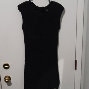 Theory Black Sleeveless Knit Mini Dress